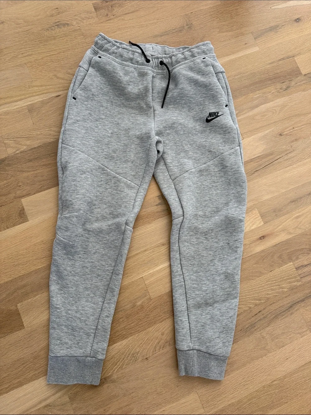 Nike Kids Light Gray Sweat Joggers with Black Logo